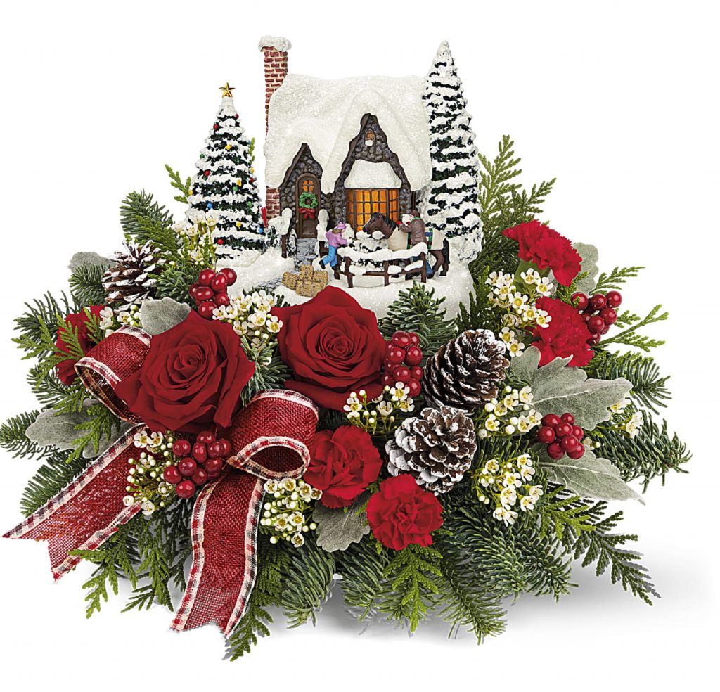 Teleflora's Thomas Kinkade Snowy Cheer Bouquet (T21X205A) Bunches